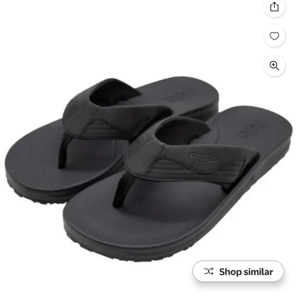 Flojos Men's Flip Flops Thongs Sandals (Black, Size 12)